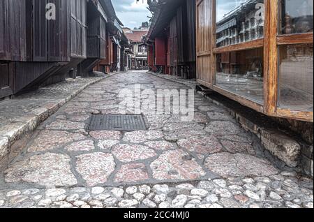 Leere Bascarsija in Sarajevo während der Covid-Krise Stockfoto
