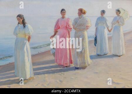 Ein Spaziergang am Strand; Gemälde von Michael Ancher, Skagen Stockfoto