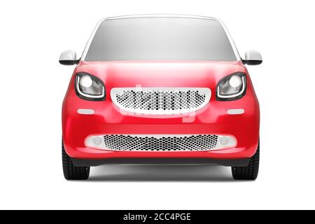 Vorderansicht des Eco Red Concept Car auf weißem Hintergrund Stockfoto