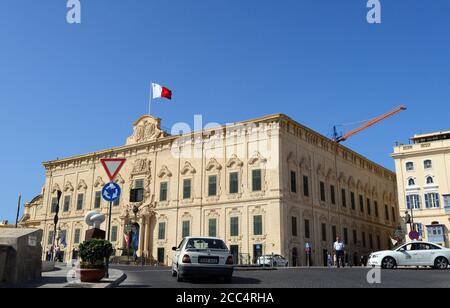 Auberge de Castille im Kastilien-Ort in Valletta, Malta. Stockfoto