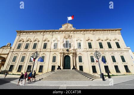 Auberge de Castille im Kastilien-Ort in Valletta, Malta. Stockfoto