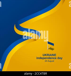 ukraine Unabhängigkeitstag Vektor-Illustration, um die Ukraine wichtigen Tag am 24. August begrüßen, zusätzliche Größe gehören Schicht für Schicht Stock Vektor