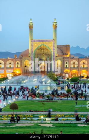 Masjed-e Imam Moschee bei Sonnenuntergang, Maydam-e Iman Square, Esfahan, Iran Stockfoto