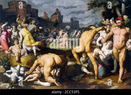 Das Massaker der Unschuldigen, Gemälde von Cornelis Cornelisz van Haarlem, 1590 Stockfoto