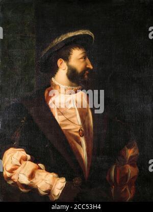 Franz I. (1494-1547), König von Frankreich, Porträtmalerei von Benjamin Wolff, nach Titiaan, 1809 Stockfoto