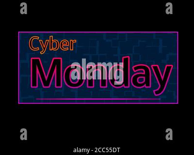 Vorlage „Cyber ​​Monday Neon Sign“ Stockfoto