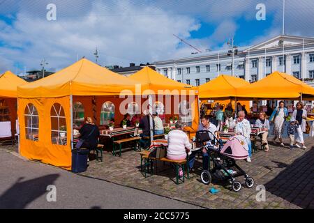 Café, Kauppatori, zentraler Marktplatz, Helsinki, Finnland Stockfoto