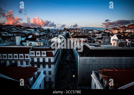 Abend, Sonnenuntergang auf lissabon, portugal Stockfoto