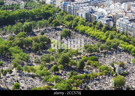 Ansicht des Montparnasse Friedhofs in Paris, Frankreich Stockfoto