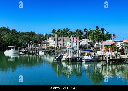 Die kleine Küstenstadt Goodland auf Marco Island. Stockfoto