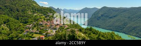 Blick auf das Dorf Bre über Lugano und seine see auf der Schweiz Stockfoto