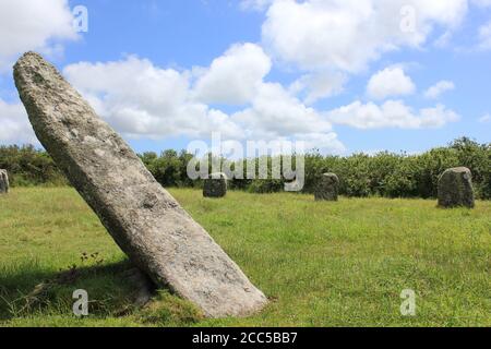 Stein des Steinkreises in der Mitte Stockfoto