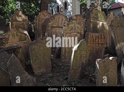 Alte jüdische Friedhof in der Altstadt, Prag, Tschechische Republik Stockfoto