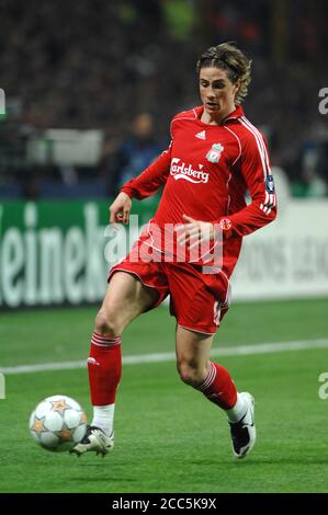 Mailand Italien, 11. März 2008,' G.Meazza' Stadion, UEFA Champions League 2007/2008 ,FC Inter - FC Liverpool : Fernando Torres in Aktion während des Spiels Stockfoto