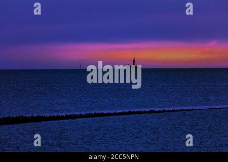 Mittelplate Ölbohranlage in der Meldorfer Bucht Stockfoto