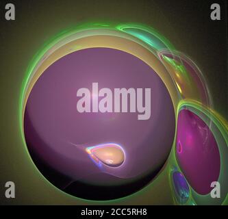 Kreative computergenerierte Illustration mit vielen Farben auf schwarzem Hintergrund platziert Stockfoto