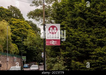 Blick auf den Bahnhof Hebdenbrücke Stockfoto