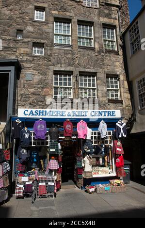 Cashmere and Kilt Centre, Souvenirladen an der Royal Mile in der Stadt Edinburgh, Schottland. Stockfoto