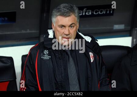 Mailand Italien, 24. Oktober 2007,' SAN SIRO' Stadion, UEFA Champions League 2007/2008 , AC Mailand - FC Shakhtar : der Mailänder Trainer Carlo Ancelotti vor dem Spiel Stockfoto