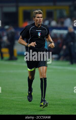 Mailand Italien, 19. August 2007, 'G.MEAZZA' Stadion, Fußball-Super-Cup Trophy 2007, FC Inter - AS Roma : der Schiedsrichter Roberto Rosetti vor dem Spiel Stockfoto