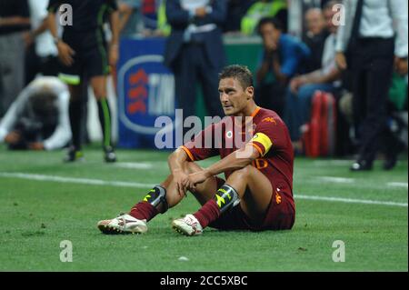 Mailand Italien, 19. August 2007, 'G.MEAZZA' Stadion, Fußball-Super-Cup Trophy 2007, FC Inter - AS Roma : Francesco Totti während des Spiels Stockfoto