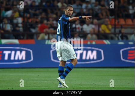 Mailand Italien, 19. August 2007, 'G.MEAZZA' Stadion, Fußball-Super-Cup Trophy 2007, FC Inter - AS Roma : Marco Materazzi während des Spiels Stockfoto