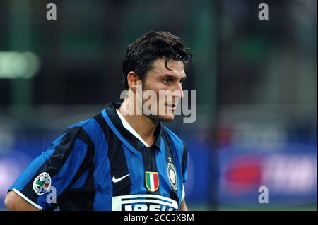 Mailand Italien, 19. August 2007, 'G.MEAZZA' Stadion, Fußball-Super-Cup Trophy 2007, FC Inter - AS Roma : Javier Zanetti während des Spiels Stockfoto