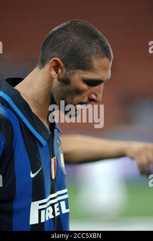 Mailand Italien, 19. August 2007, 'G.MEAZZA' Stadion, Fußball-Super-Cup Trophy 2007, FC Inter - AS Roma : Marco Materazzi während des Spiels Stockfoto