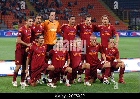 Mailand Italien, 19. August 2007, 'G.MEAZZA' Stadion, Fußball-Super-Cup Trophy 2007, FC Inter - AS Roma : die Roma-Spieler vor dem Spiel Stockfoto