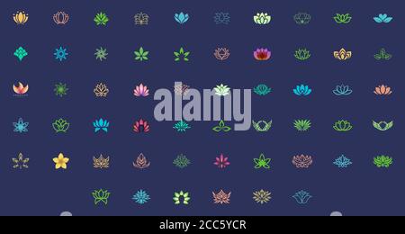 Abstrakte Blumen Design Template-Set, geeignet für ein Beauty-Business-Logo Stock Vektor