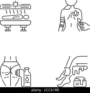 Lineare Symbole für Körperpflege eingestellt Stock Vektor