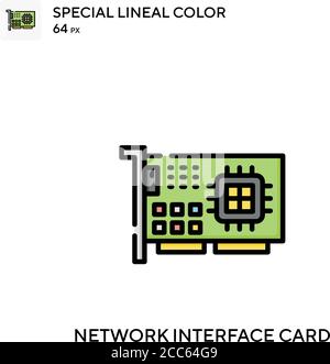 Symbol für den Farbvektor für die Netzwerkschnittstellenkarte. Illustration Symbol Design Vorlage für Web mobile UI-Element. Stock Vektor