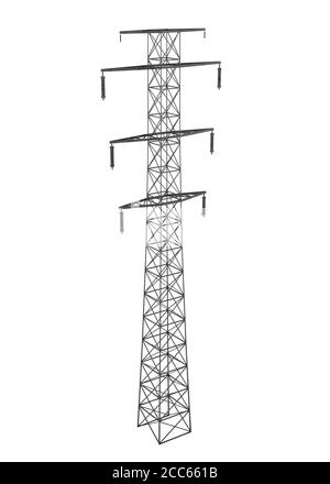 Stromversorgungsnetz Turm isoliert Stockfoto