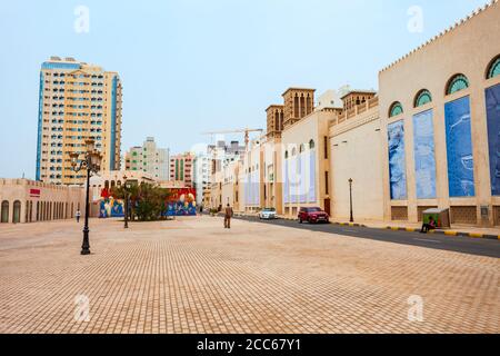 SHARJAH, VAE - MÄRZ 01, 2019: Die Sharjah Art Museum befindet sich im Zentrum von Sharjah in den Vereinigten Arabischen Emiraten oder VAE entfernt Stockfoto