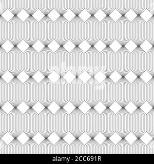 Vektor nahtloses Muster. Unendlich wiederholende moderne geometrische Textur bestehend aus mit gestreiften Sechsecken und Rauten. Stock Vektor