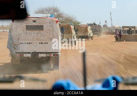 MALI, Gao, Minusma UN-Friedensmission, Camp Castor, bundeswehr, Patrouille, malische Armee Fama-Kontrollposten Stockfoto