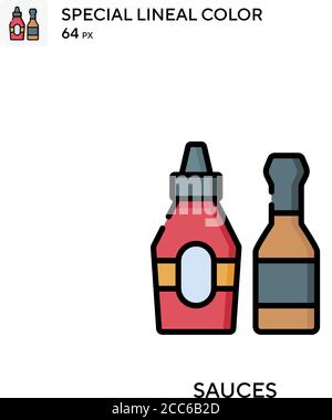 Soßen Soecial Lineal Farbe Vektor-Symbol. Illustration Symbol Design Vorlage für Web mobile UI-Element. Stock Vektor