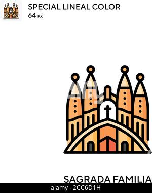 Sagrada familia soecial lineal Farbe Vektor-Symbol. Illustration Symbol Design Vorlage für Web mobile UI-Element. Stock Vektor