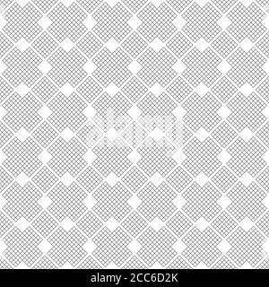 Vektor nahtloses Muster. Abstrakter strukturierter Hintergrund. Moderne, stilvolle geometrische Textur mit dünnen, gekreuzten Linien, die gestreifte Kreuze und Rhombu Formen Stock Vektor