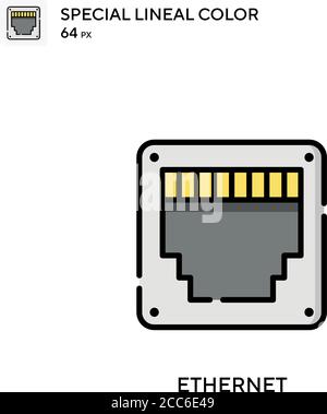 Ethernet Soecial Lineal Farbe Vektor-Symbol. Illustration Symbol Design Vorlage für Web mobile UI-Element. Stock Vektor