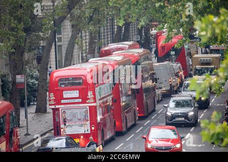 Busse Northumberland Avenue Stockfoto