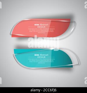 Satz der Glasisolierung Banner. Abstrakte Farbe transparente Vorlagen für Design. Vektorgrafik. Stock Vektor
