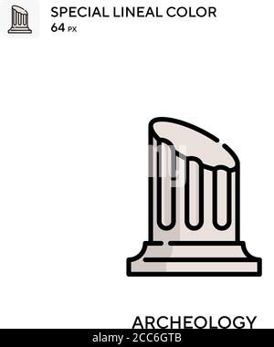 Archäologie soecial lineal Farbe Vektor-Symbol. Illustration Symbol Design Vorlage für Web mobile UI-Element. Stock Vektor