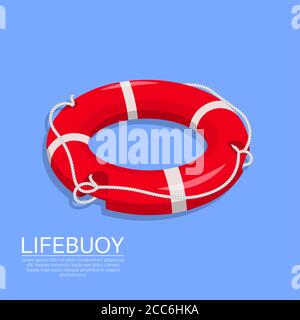 Lifebuoy auf dem isolierten Hintergrund. Ein Thema für die Hilfe auf dem Wasser, die Rettung des Ertrinkens. Seestab. Ein Element für Design.3D. Isometrie. Ein Vektor-illuu Stock Vektor