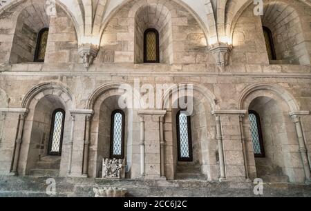 Refektorium im Kloster Santa Maria de Alcobaça, Portugal Stockfoto