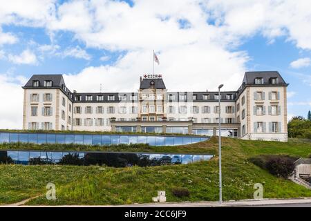 Genf, Schweiz - 23. August 2014 - Sitz des Internationalen Komitees des Roten Kreuzes in Genf, Schweiz. Es ist ein internationales oder Stockfoto