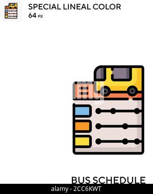 Busfahrplan soecial lineal Farbe Vektor-Symbol. Illustration Symbol Design Vorlage für Web mobile UI-Element. Stock Vektor