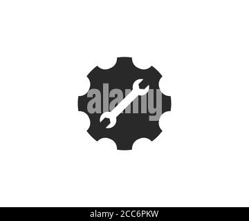 Symbol für Service, Technik, Tools. Vektorgrafik, flache Ausführung. Stock Vektor