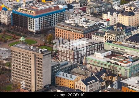 Bergen, Norwegen - 19. November 2017: Luftaufnahme von Bergen, Norwegen Stockfoto