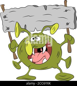 Gefährliche und infektiöse Corona Virus Cartoon Vektor-Illustration Stock Vektor